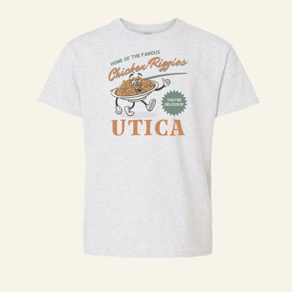Utica Chicken Riggies Souvenir - Youth Tee Shirt - Upstate NY Food Gift Idea