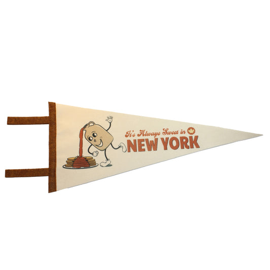 Fun Maple Syrup Themed Upstate New York Pennant with a Retro Design