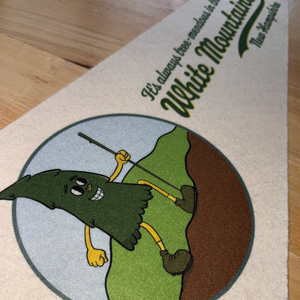 White Mountains Pennant - Hiking Punny and Fun Retro Gift and Souvenir