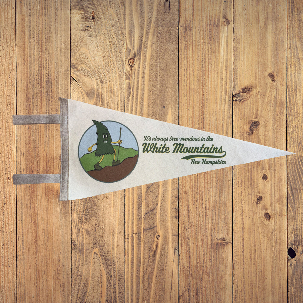 White Mountains Pennant - Hiking Punny and Fun Retro Gift and Souvenir