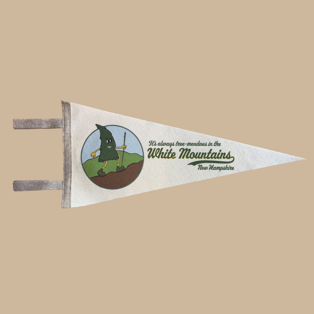 White Mountains Pennant - Hiking Punny and Fun Retro Gift and Souvenir