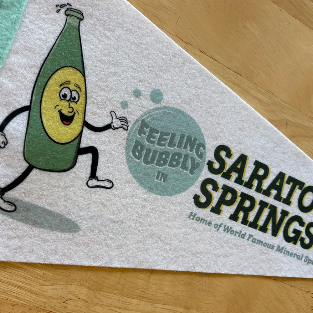 Saratoga Springs Mineral Springs Pennant Flag - Saratoga Springs Gift