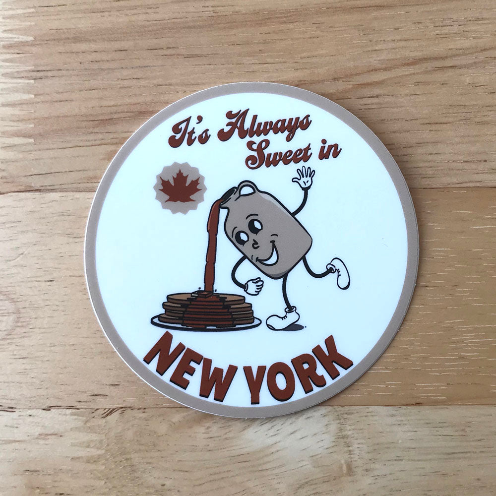 Fun Retro New York Maple Syrup Themed Sticker