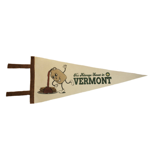 Vermont Maple Syrup Themed Pennant with a Retro Design