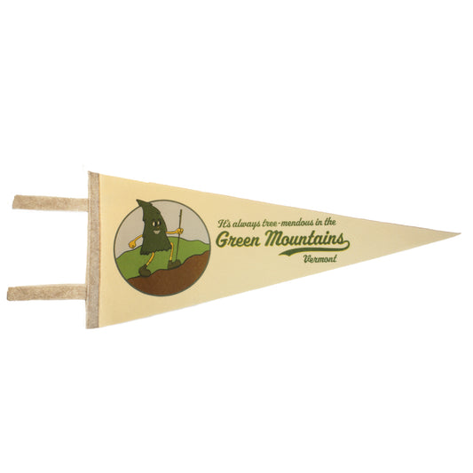 Vermont Green Mountains Pennant - Hiking Punny and Funny Retro Design