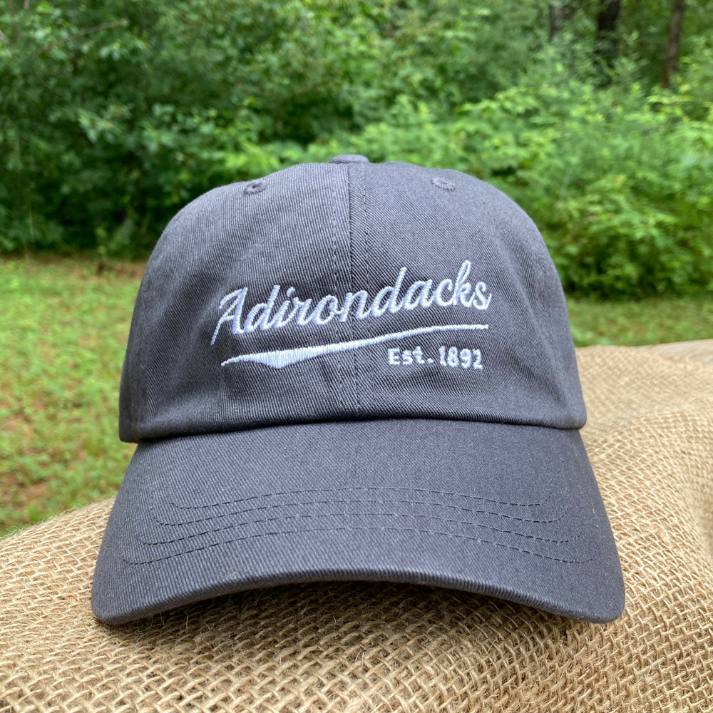 Adirondack Script Embroidered Low-Profile Cotton Twill Hat - Adirondack Baseball Cap
