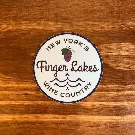 Finger Lakes New York Wine Themed Sticker