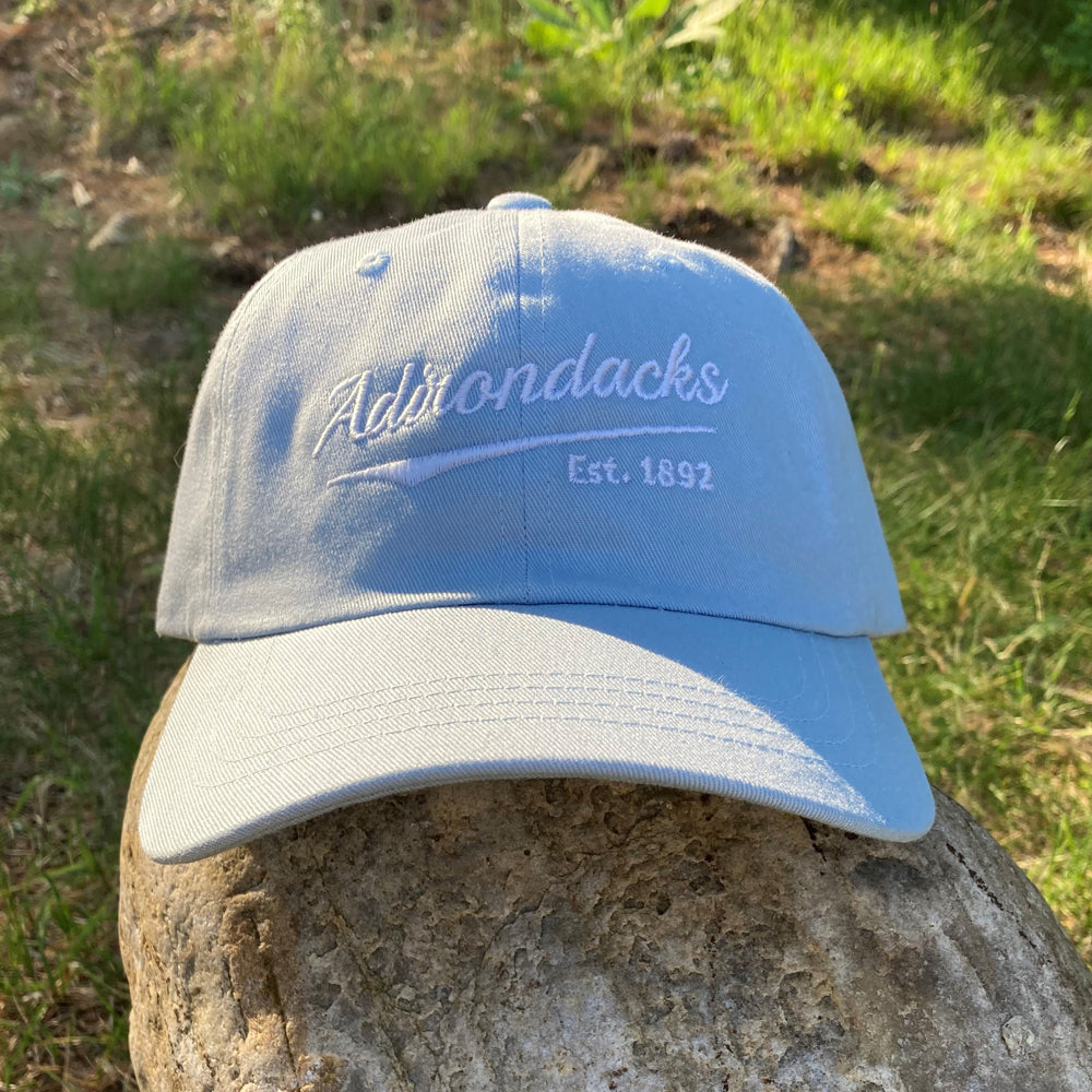 Adirondack Script Embroidered Low-Profile Cotton Twill Hat - Adirondack Baseball Cap