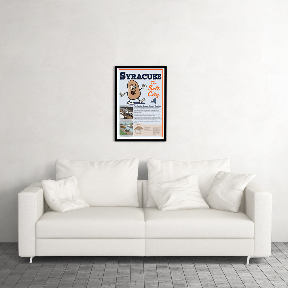Syracuse Salt City Salt Potatoes History Print - Illustrated Cartoon Wall Art