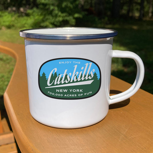 Enjoy The Catskills Camp Mug 12 oz. Stainless Steel Enamel Mug