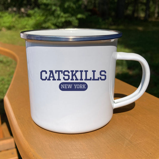 Catskills Varsity Style Design Camp Mug 12 oz. Stainless Steel Enamel Mug
