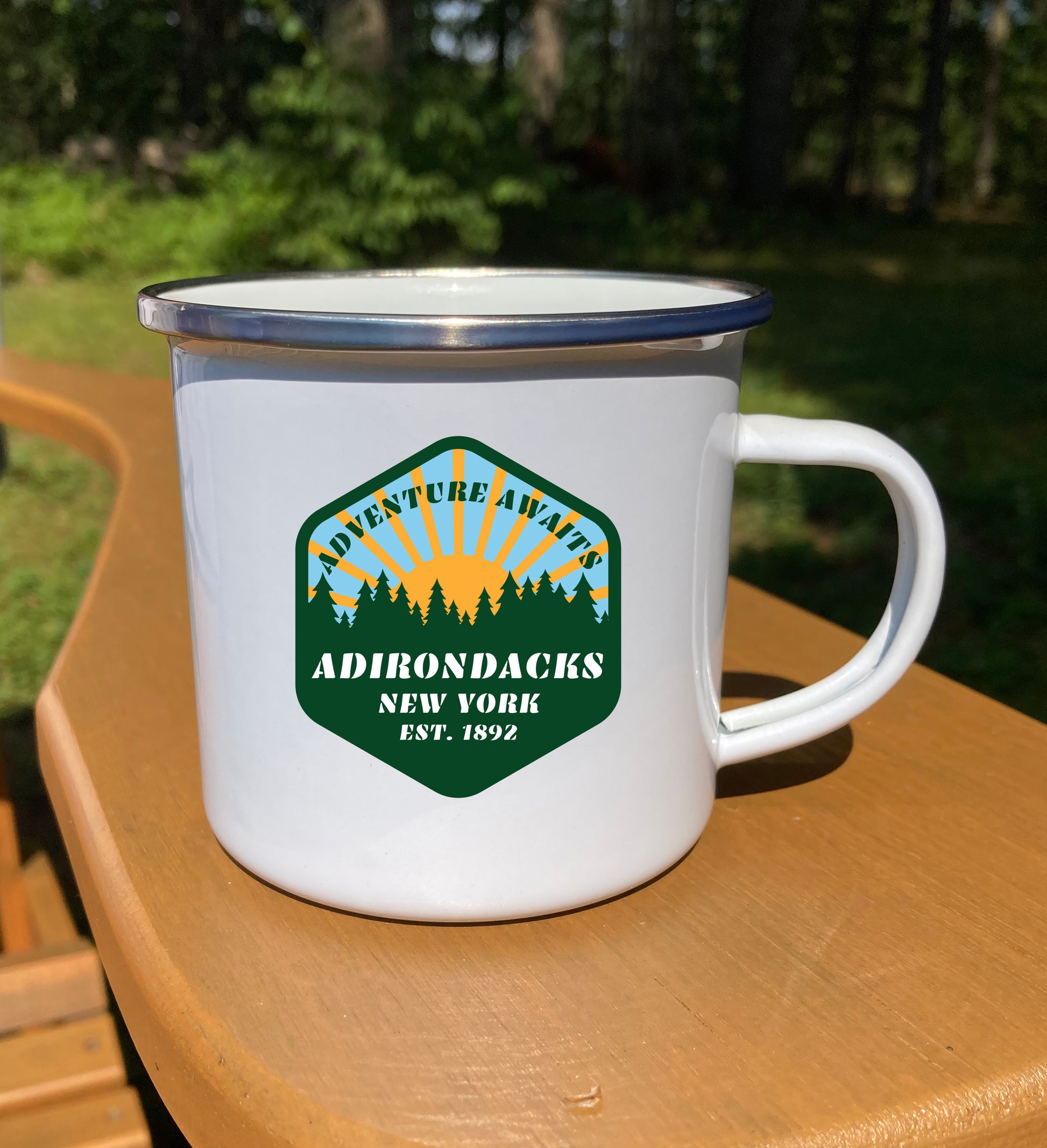 Adirondack Adventure Awaits 12 oz. Stainless Steel Enamel Camp Mug