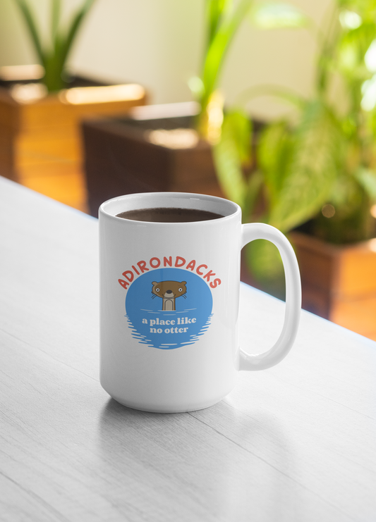 15 oz. Adirondack Humorous Otter Illustration Ceramic Mug