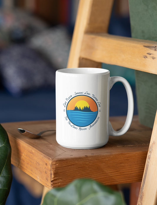 15 oz. Adirondack Tri-Lakes Region Ceramic Mug Saranac Tupper Lake Placid