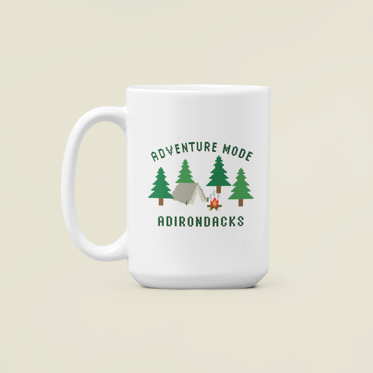 Adirondacks Adventure Mode 80s Video Game Style 15 oz. Coffee Mug