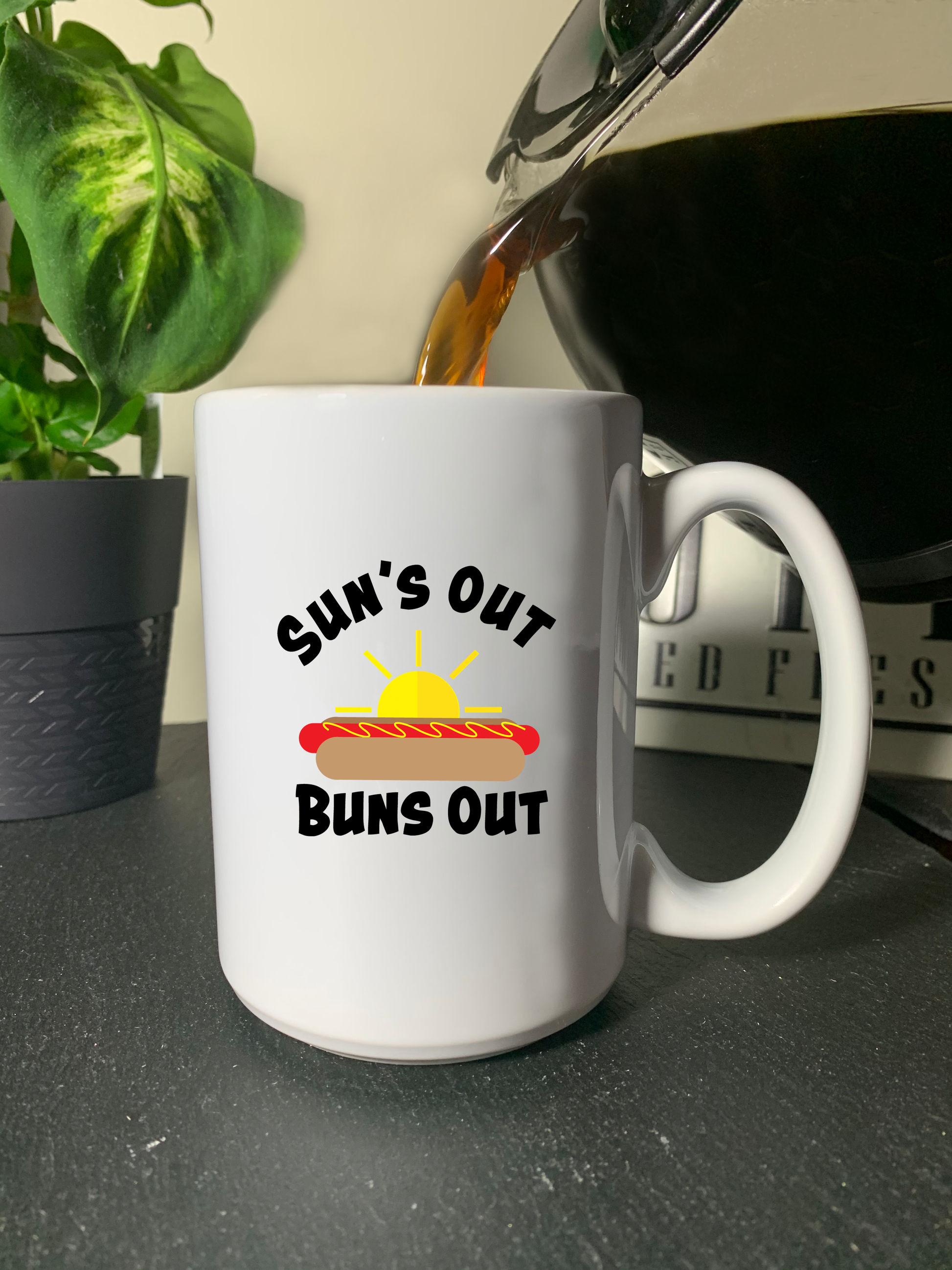 Sun's Out Buns Out Ceramic Mug 15 oz.