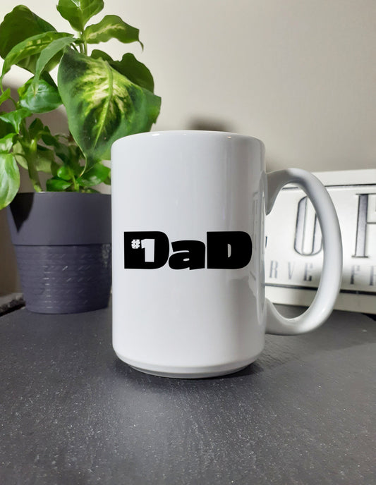 Number One #1 Dad Ceramic Coffee Mug 15 Ounces
