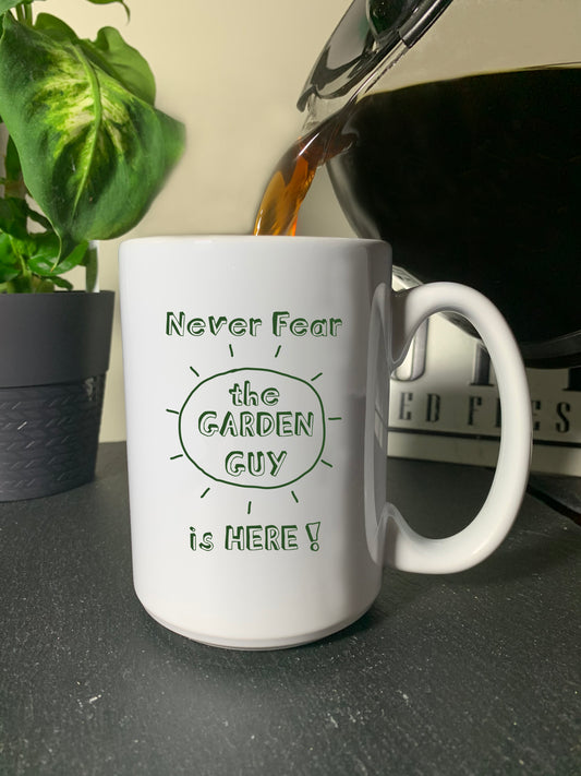 Gardening Guy Is Here Garden Themed Ceramic Mug