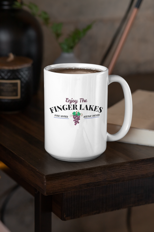 Enjoy The Finger Lakes New York 15 Ounce Ceramic Mug