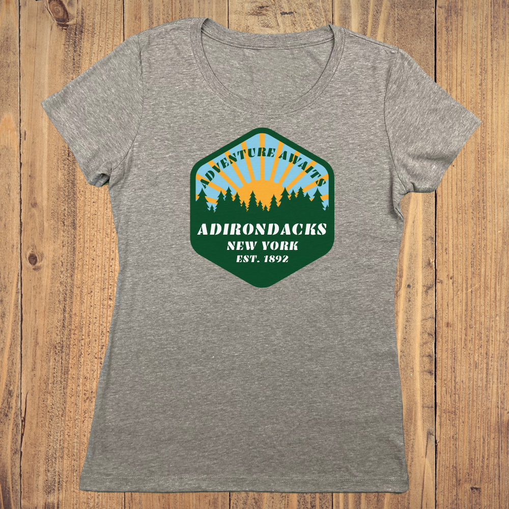 Adirondack Adventure Awaits Women's Graphic Tee Shirt