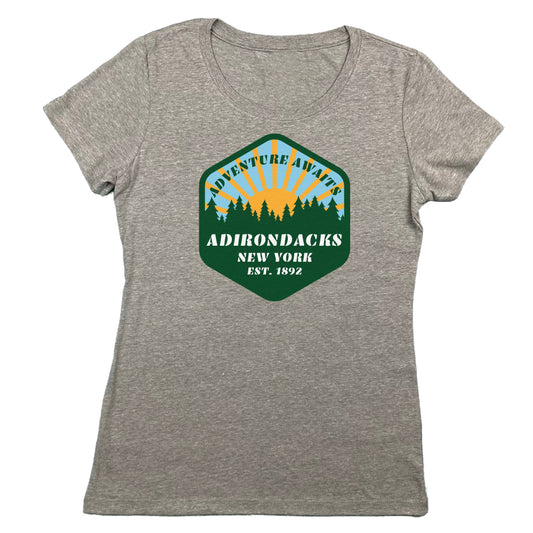 Adirondack Adventure Awaits Women's Graphic Tee Shirt