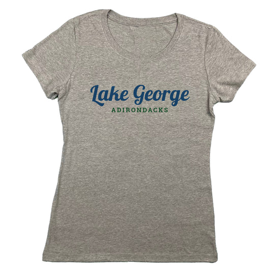 Lake George Adirondacks Script Design Women's Tee Shirt