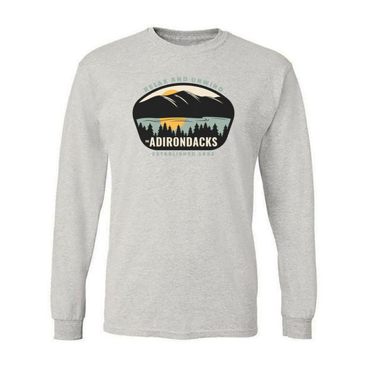 Adirondacks Relax and Unwind Graphic Long Sleeve Tee Shirt