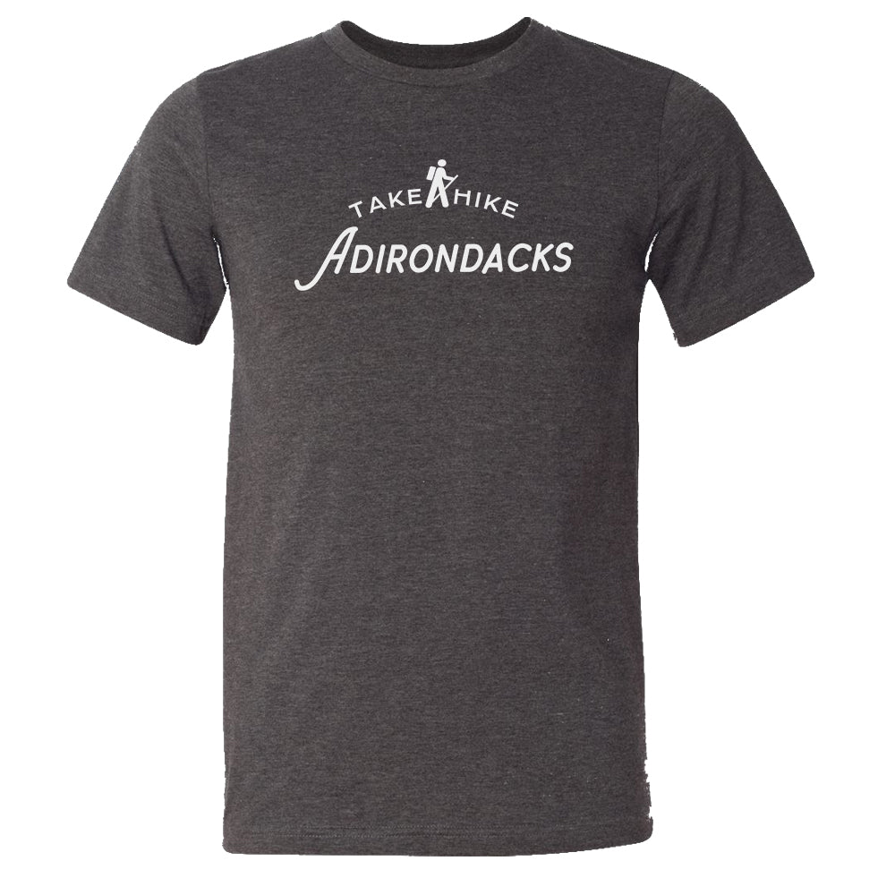 Take A Hike Adirondacks Classic Hiker Logo Print Tee Shirt