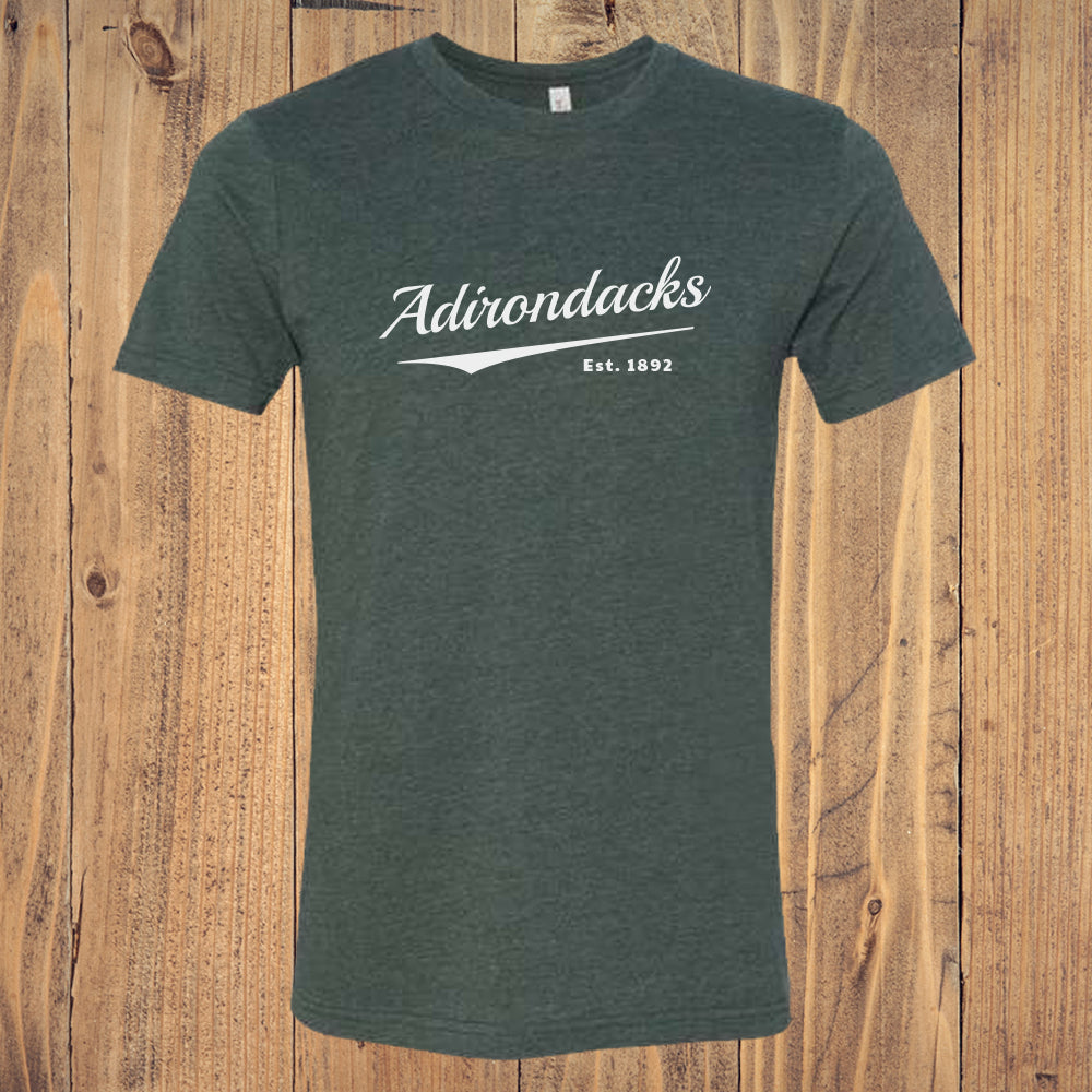 Adirondacks Classic Script Logo Print Tee Shirt