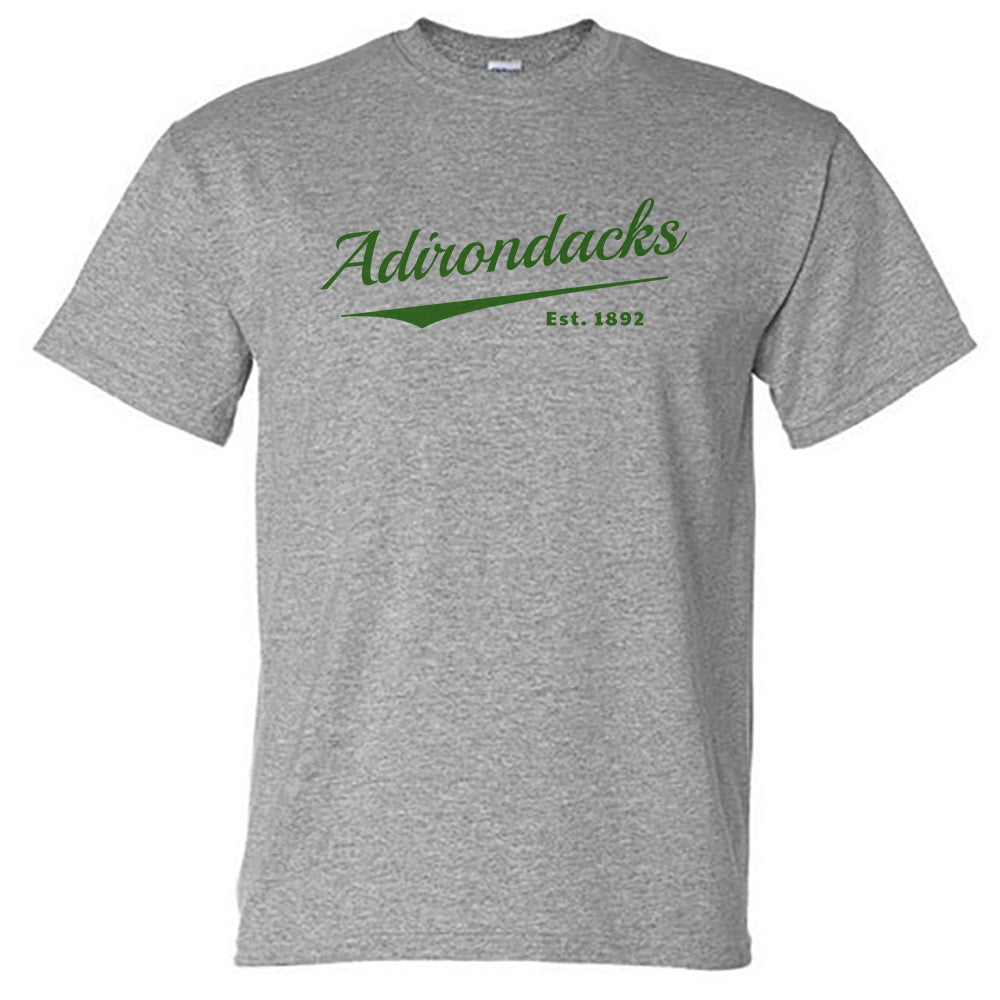 Adirondacks Classic Script Logo Design Unisex Graphic Tee Shirt