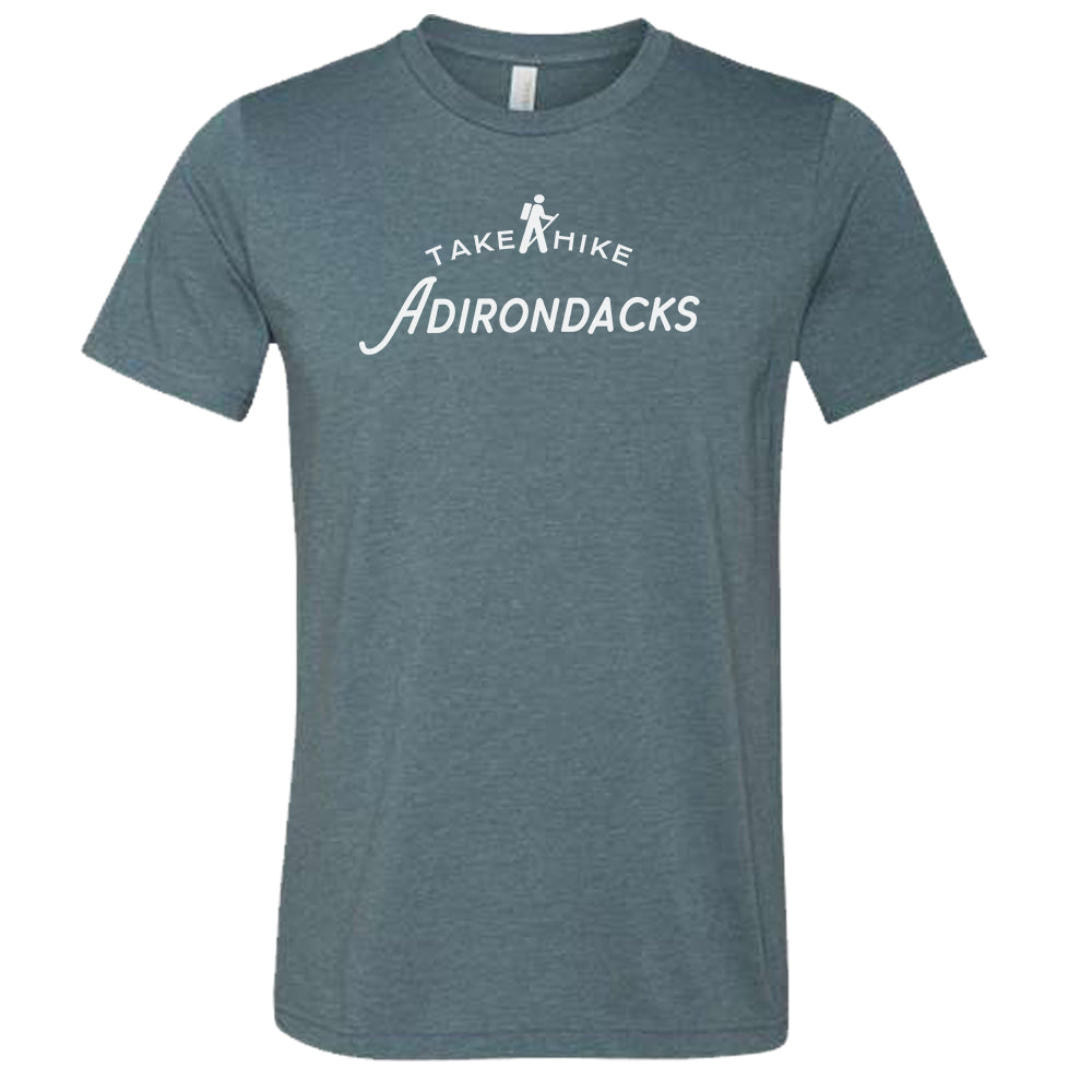 Take A Hike Adirondacks Classic Hiker Logo Print Tee Shirt