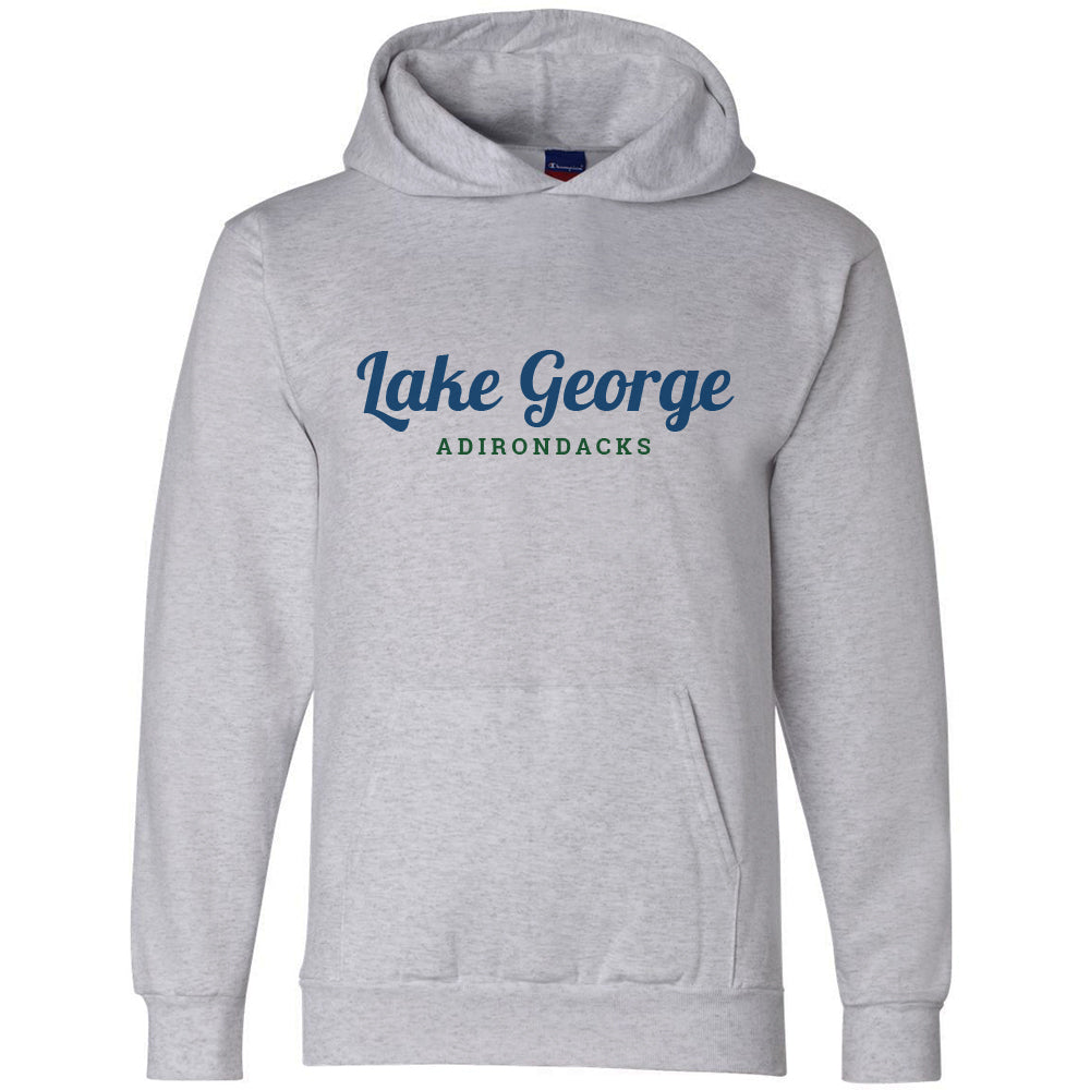 Lake George Adirondacks Script Logo Pullover Hooded Sweatshirt