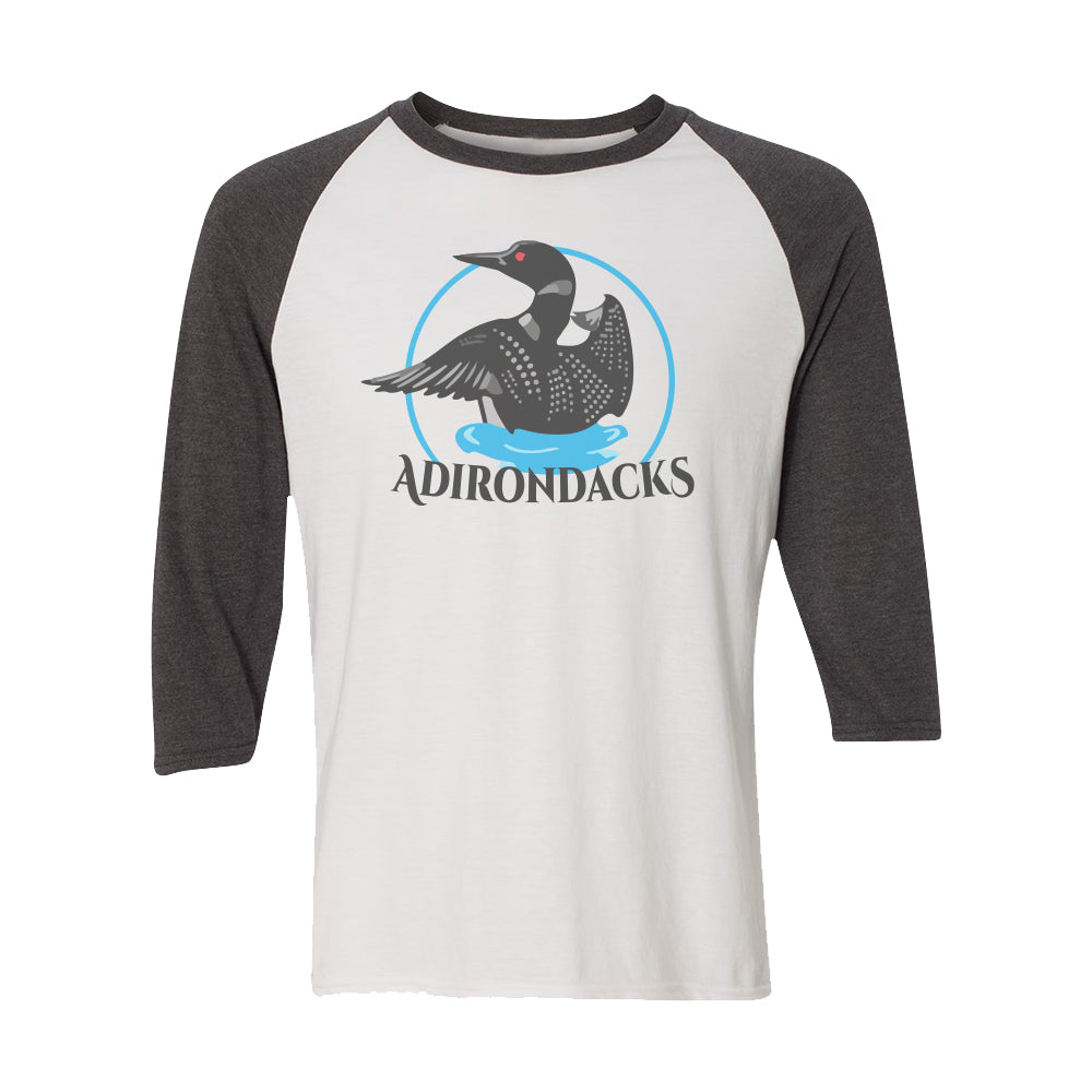 Adirondacks Loon Graphic Tee - 3/4 Sleeve Raglan Shirt