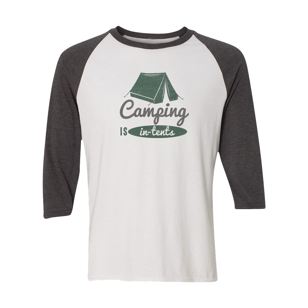 Camping is In Tents Logo 3/4 Sleeve Raglan Shirt