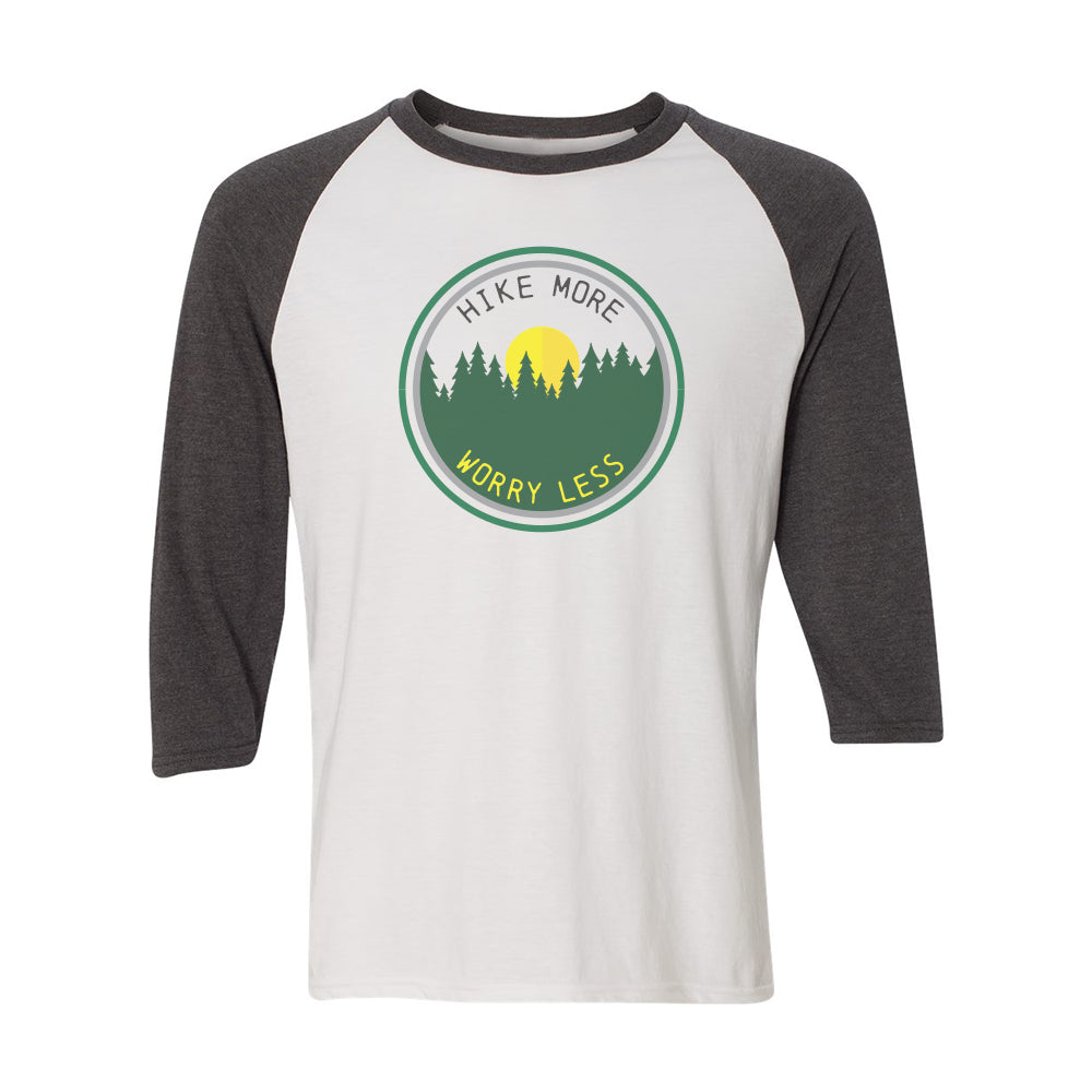 Hike More Worry Less Logo 3/4 Sleeve Raglan Shirt
