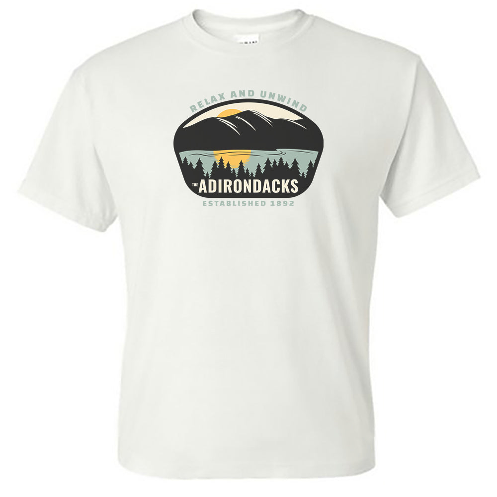 Relax and Unwind Adirondacks Themed Unisex Graphic Tee Shirt