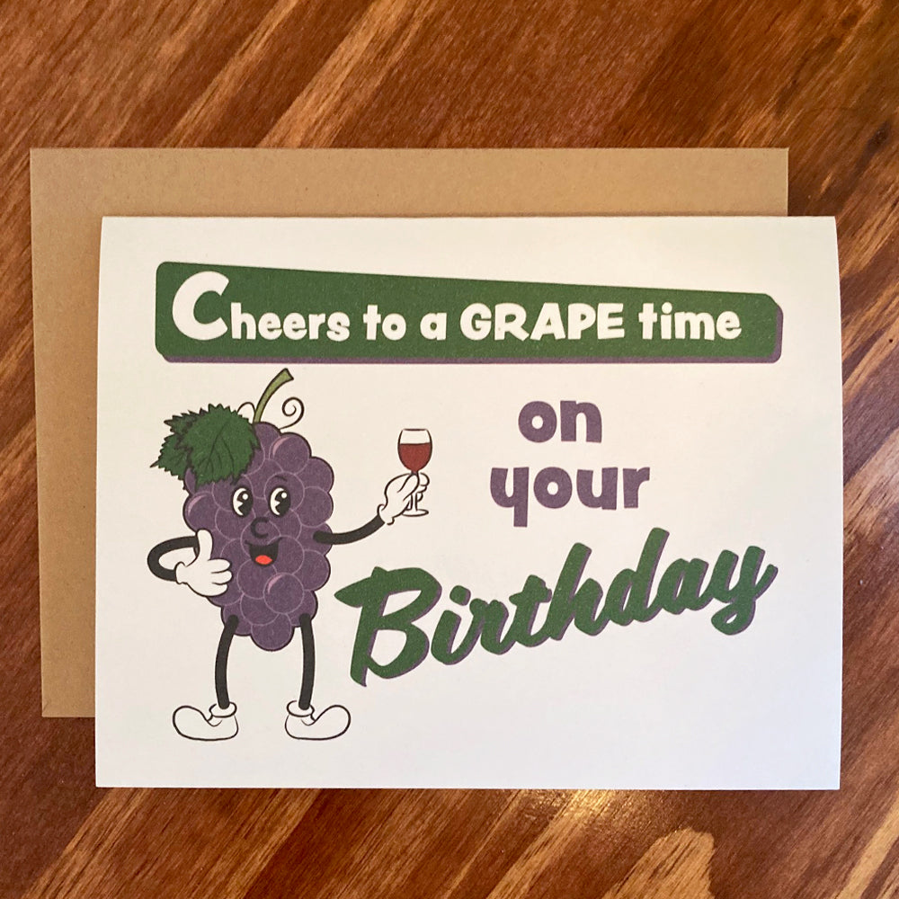Wine Themed Birthday Card - Funny Happy Birthday Card
