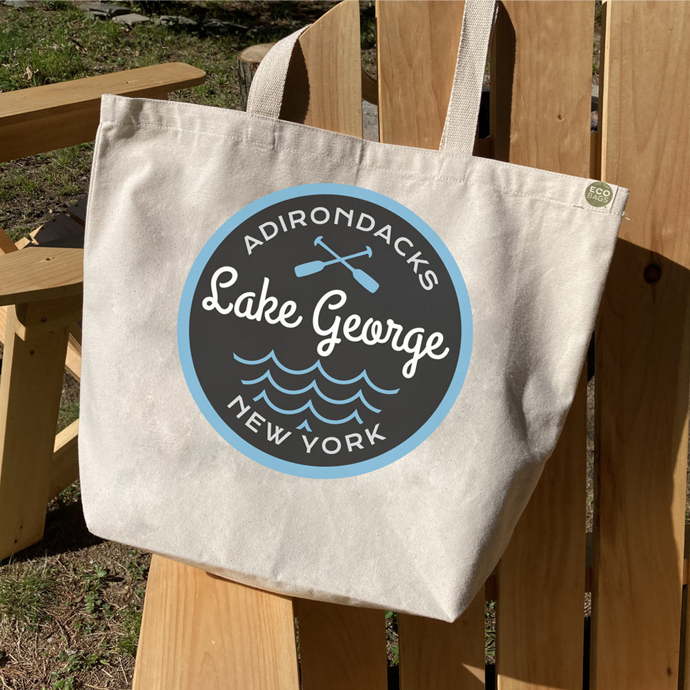 Lake George Nautical Recycled Cotton Canvas Tote Bag - Lake George Eco Bag