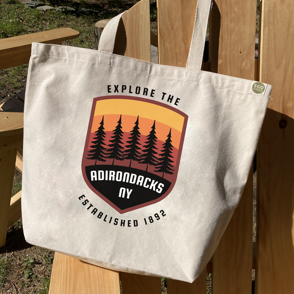 Explore the Adirondacks Recycled Cotton Canvas Tote Bag - Adirondack Eco Bag - Adirondack Tote - Adirondack Bag Recycled Cotton