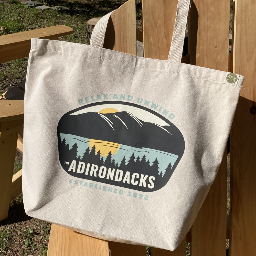 Relax and Unwind Adirondacks Recycled Cotton Canvas Tote Bag