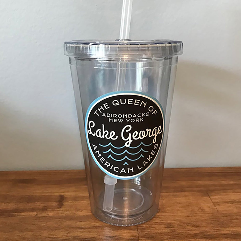Lake George Insulated Double Wall Tumbler with Reusable Straw 16 oz.