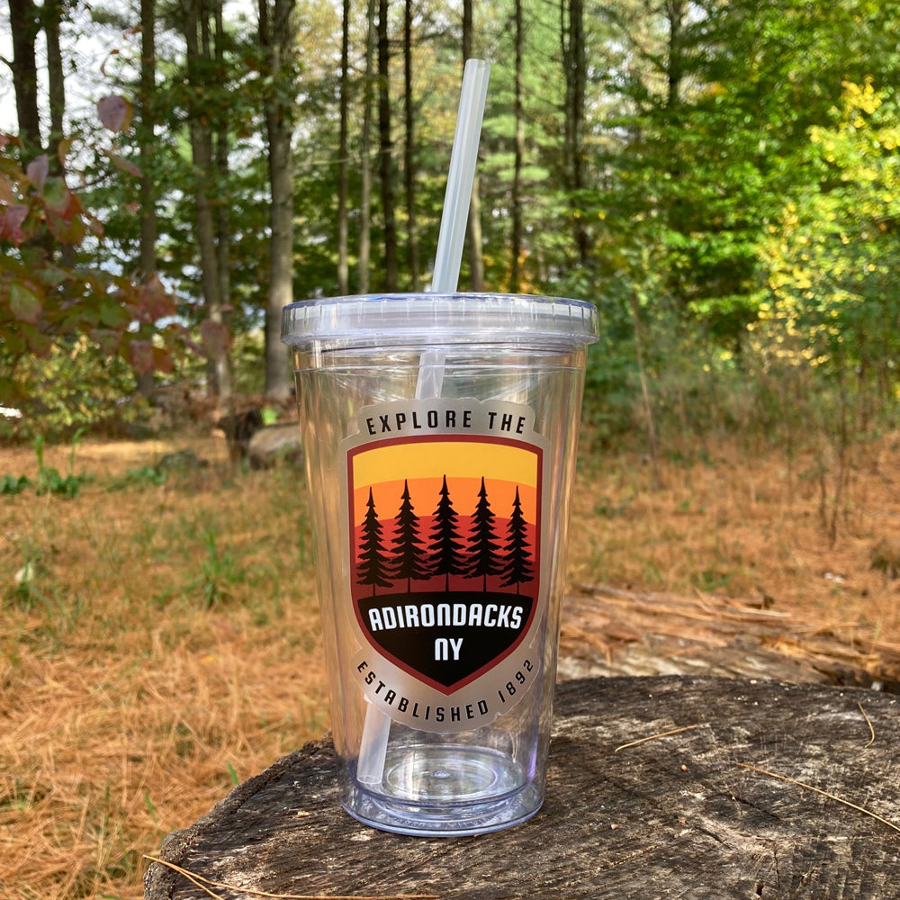 Explore the Adirondacks Insulated Double Wall Tumbler with Reusable Straw 16 oz.