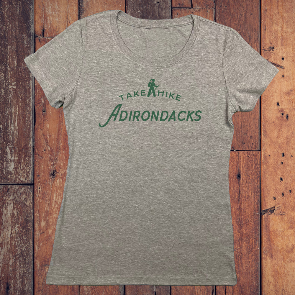 Take A Hike Adirondacks Hiking Themed Vintage Faded Graphic Women's Tee Shirt