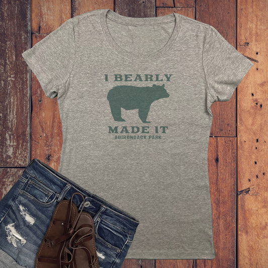 I Bearly Made It Adirondack Park Vintage Style Faded Women's Tee Shirt