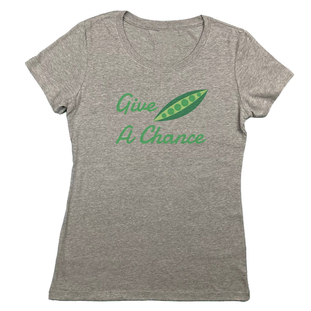 Give Peas A Chance Gardening Themed Vintage Faded Graphic Women's Tee Shirt