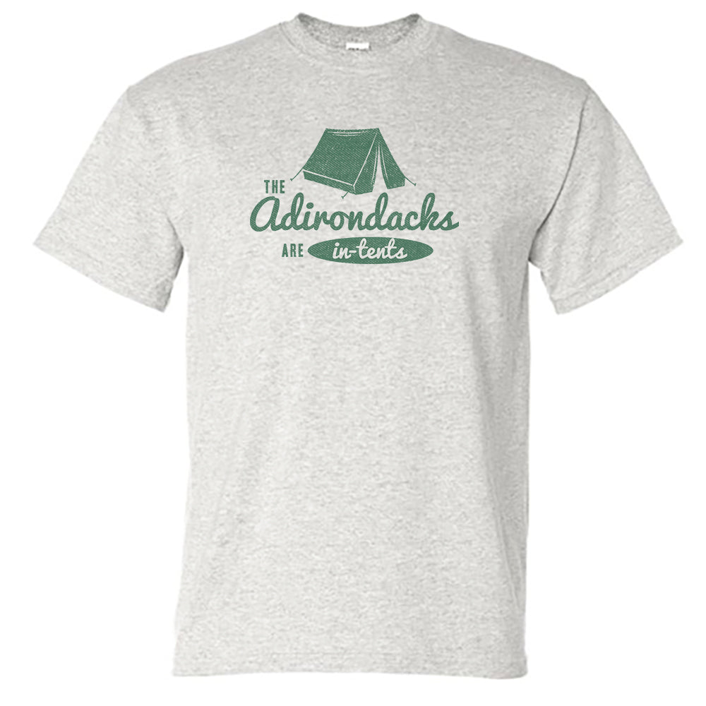 Adirondacks Are In Tents Camping Themed Vintage Design Unisex Tee Shirt