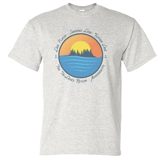 Adirondacks Tri-Lakes Region Vintage Print Unisex Tee Shirt