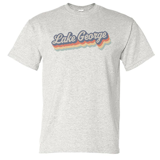 Lake George Retro Script Vintage Style Adirondack Unisex Tee Shirt