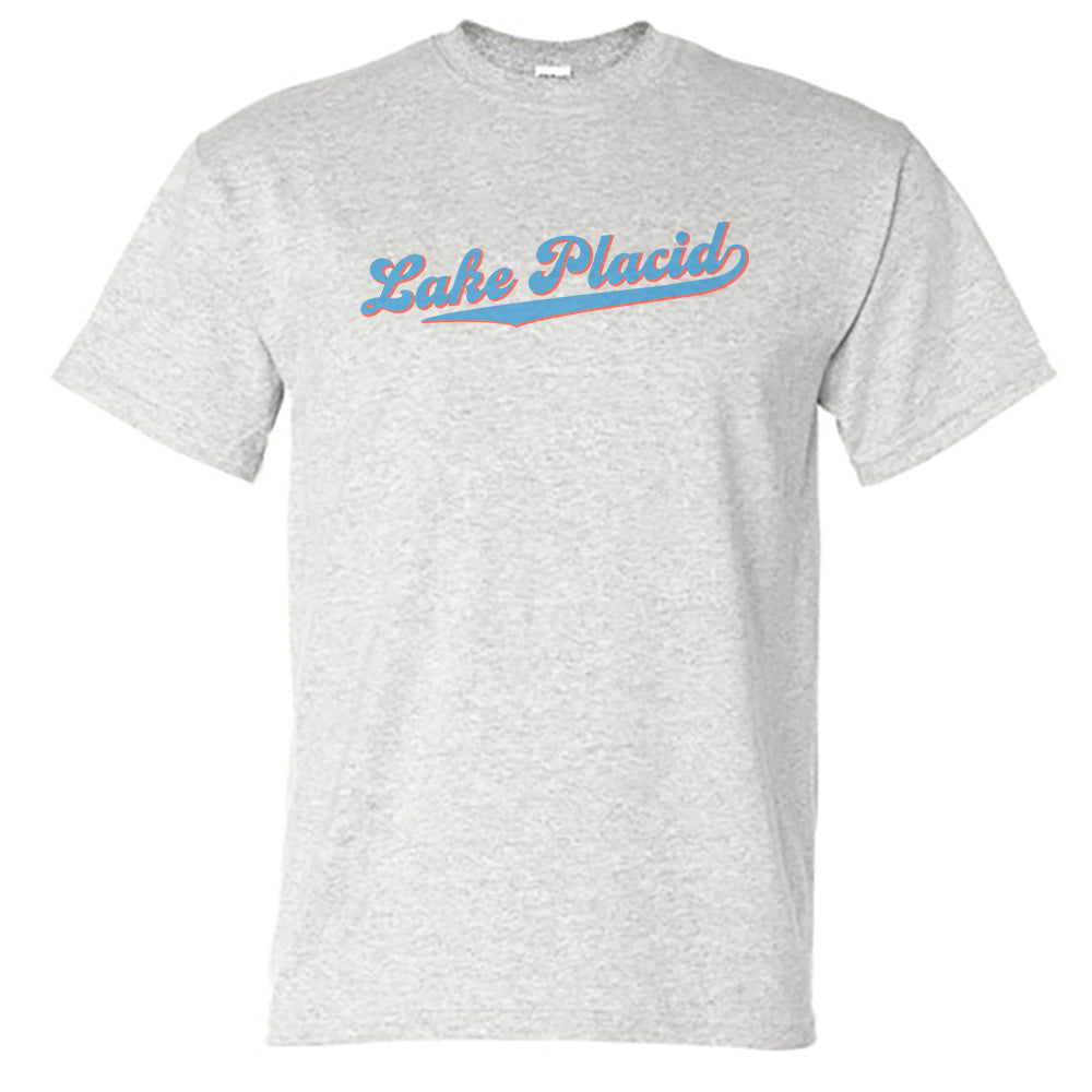 Lake Placid Retro Script Vintage Style Unisex Tee Shirt