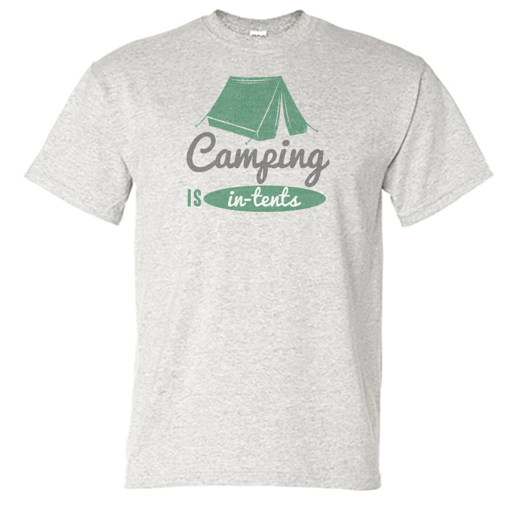 Camping Is In Tents Camping Themed Vintage Design Unisex Tee Shirt